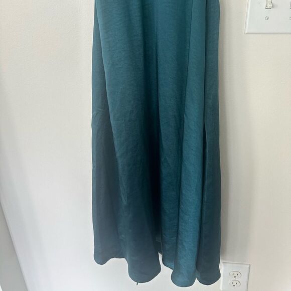 Bohme Teal Satiny Midi/Maxidress M - Picture 3 of 8